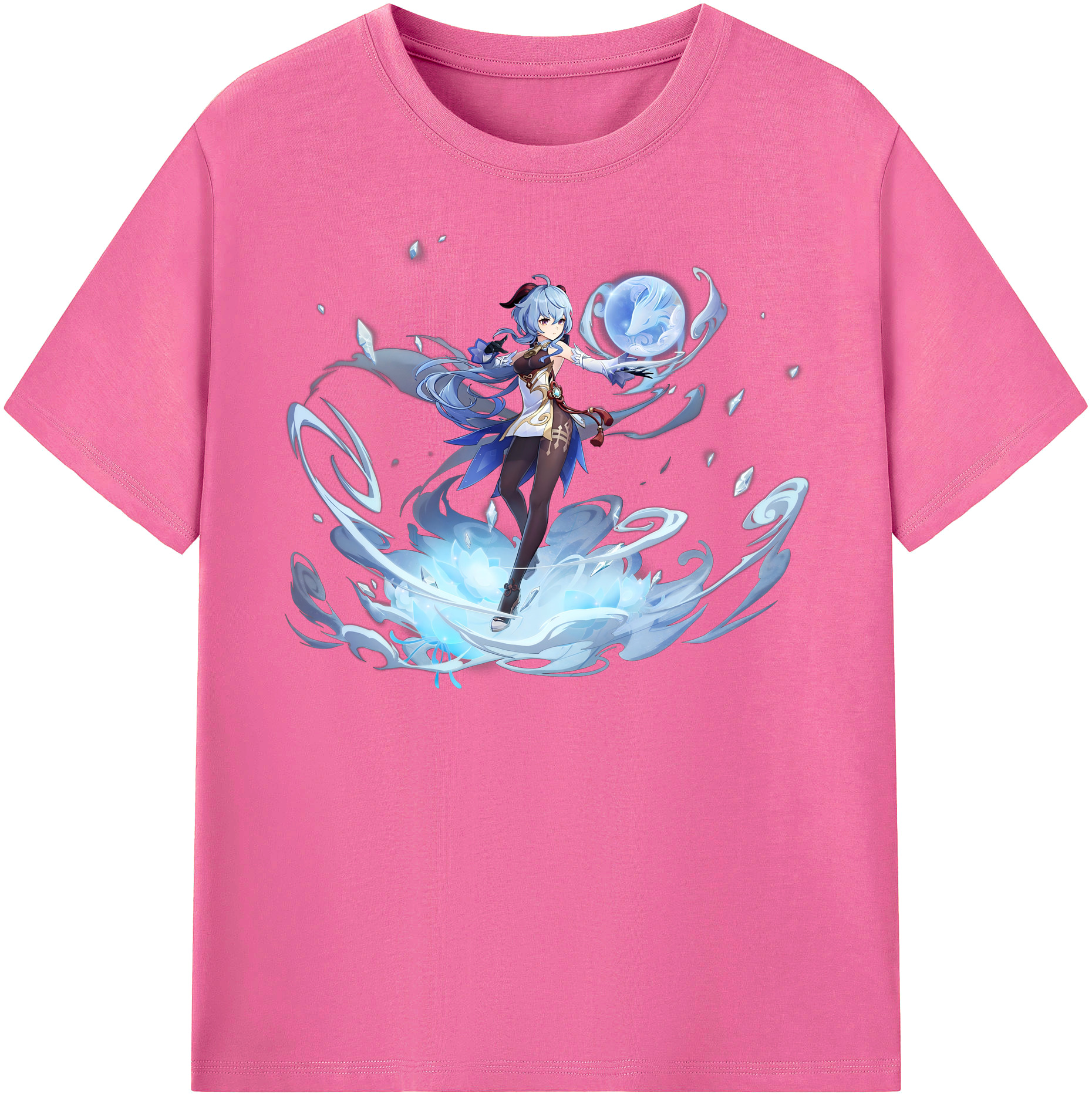 げんし神 甘雨 かんう genshin Ganyu レディースカジュアルプリントTシャツ（綿100％）